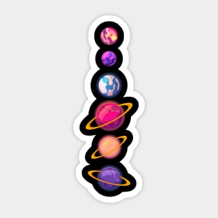 The Awesome Colorful Planets Of Solar System Funny Astronomy Sticker